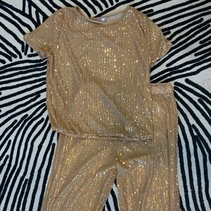 Gold Sequin Two-Piece Set